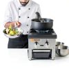 2 Burners Gas Stove, 12"X27" Propane and Natural Gas Commercial Hot Plate, 56,000 BTU Stainless Steel Wok Countertop Commercial Range Restaurant Equipment Gas Stove Burner for Outdoor Cooker-2