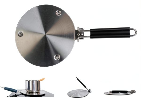 Foldable Embossed Induction Hob Heat Diffuser Upromax 8‑inch Stainless-0