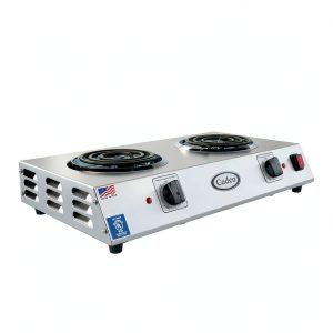 Cadco Countertop Double Burner Hot Plate 21.25" W Steel CDR-1T-0