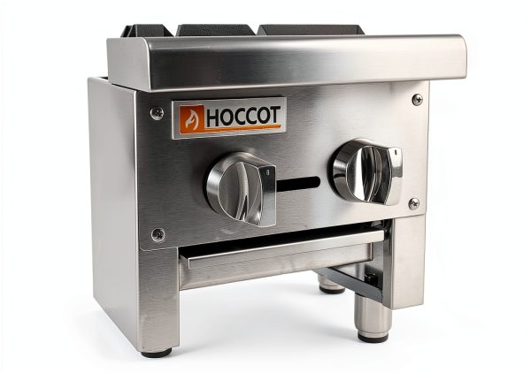 2 Burners Gas Stove HOCCOT Dual Fuel Stainless Steel Hot Plate-3