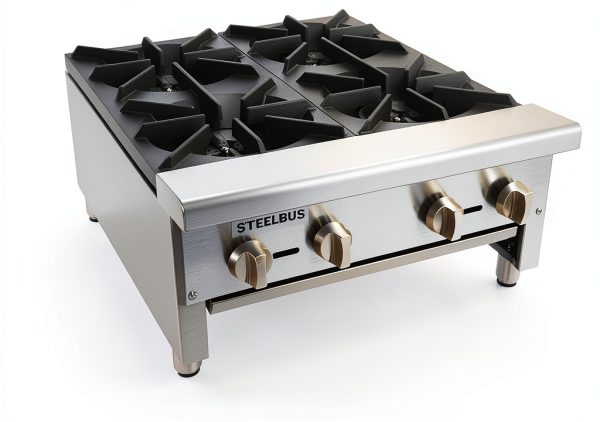 STEELBUS 24'' Heavy Duty Commercial Hot Plate 4 Burner Natural Propane-5