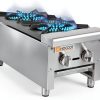 2 Burners Gas Stove, 12"X27" Propane and Natural Gas Commercial Hot Plate, 56,000 BTU Stainless Steel Wok Countertop Commercial Range Restaurant Equipment Gas Stove Burner for Outdoor Cooker-0