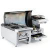 2 Burners Gas Stove, 12"X27" Propane and Natural Gas Commercial Hot Plate, 56,000 BTU Stainless Steel Wok Countertop Commercial Range Restaurant Equipment Gas Stove Burner for Outdoor Cooker-6