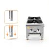 2 Burners Gas Stove, 12"X27" Propane and Natural Gas Commercial Hot Plate, 56,000 BTU Stainless Steel Wok Countertop Commercial Range Restaurant Equipment Gas Stove Burner for Outdoor Cooker-5