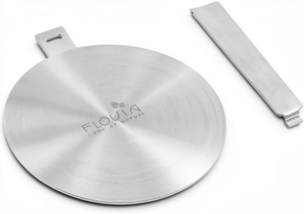 7.87″ inch Heat Diffuser Stainless Steel with Removable Handle, Induction Adapter Plate for Induction Electric Gas Glass Cooktop, Heat Transfer Conduction Plate, Defrosting Frozen Food-0