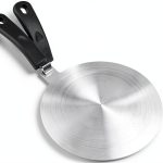 7.9 inch Heat Diffuser for Gas Stove, Stainless Steel Induction Adapter Plate, Converter Disk for Induction Cooking Plate with Detachable Handle, Black-0